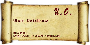 Uher Ovidiusz névjegykártya